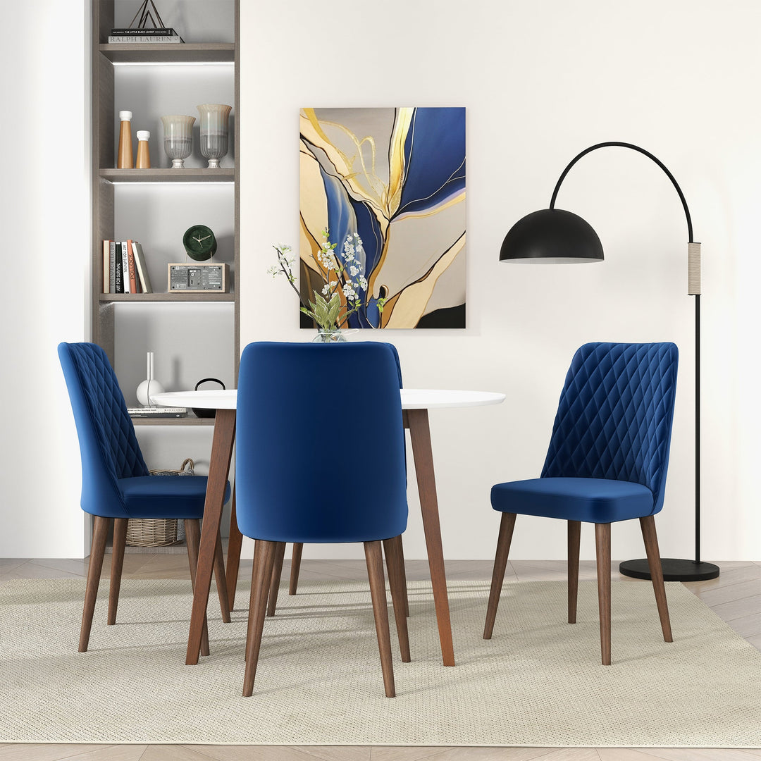 Katie Navy Blue Velvet Dining Chair (Set Of 2) Dining Table