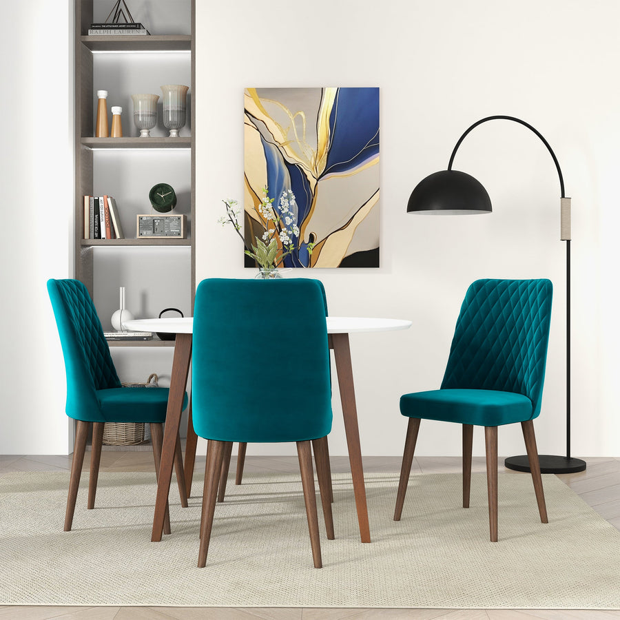 Katie Teal Velvet Dining Chair (Set Of 2)