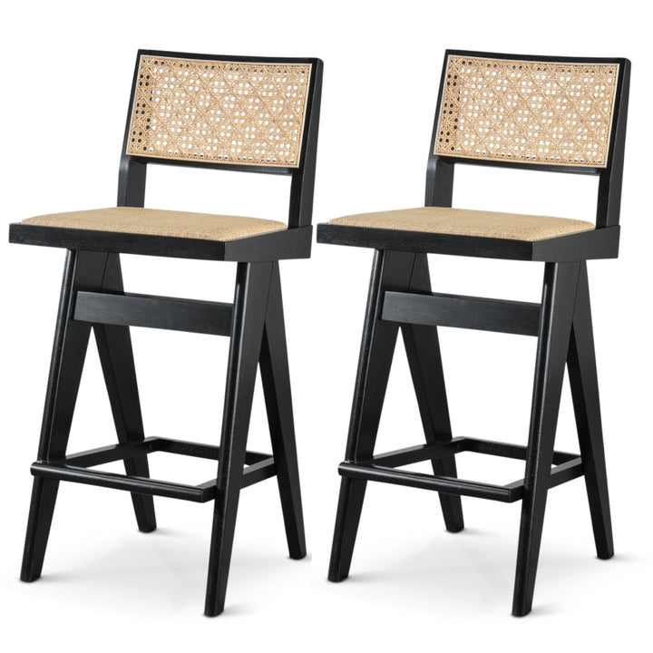 Keira Rattan Bar Stool (Set of 2) Left Angle