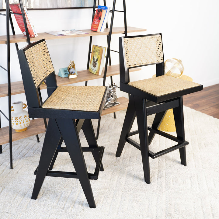 Keira Rattan Bar Stool (Set of 2) Together