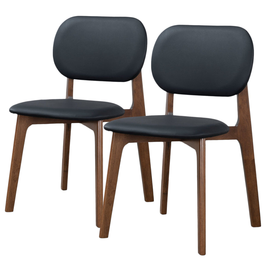 Kelsey Black Leather Dining Chair (Set Of 2)