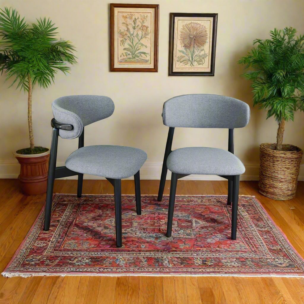 Korbin Grey Fabric Dining Chair (Set of 2) Pair