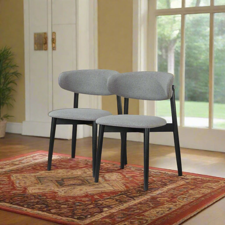 Korbin Grey Fabric Dining Chair (Set of 2) Pair Together