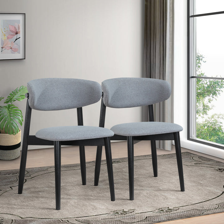 Korbin Grey Fabric Dining Chair (Set of 2) Right Angle