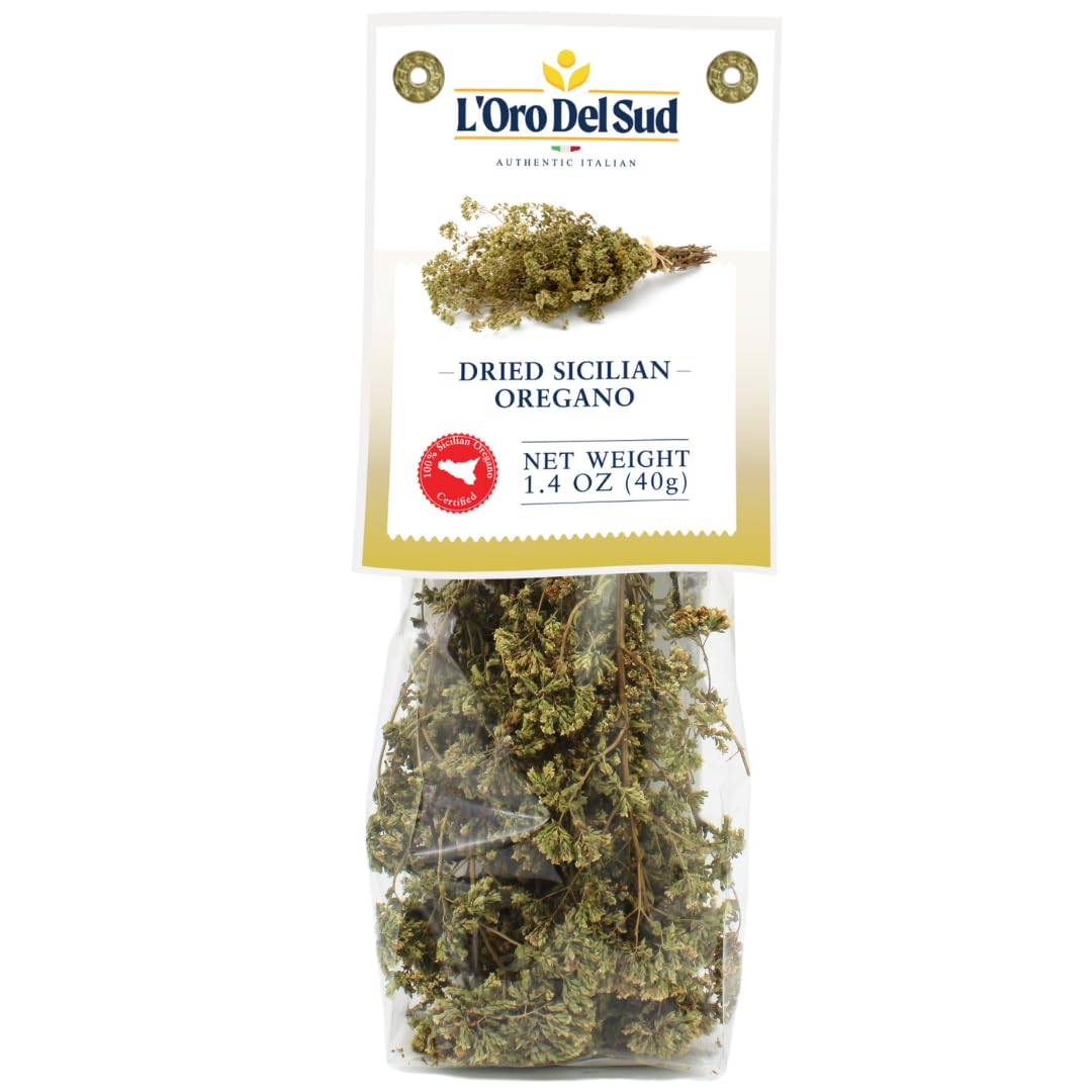 L'Oro Del Sud, Oregano, Dried Sicilian Oregano on the Stem, 1.4 oz. (40 g)