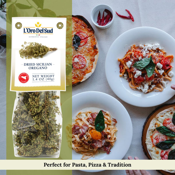 L'Oro Del Sud, Oregano, Dried Sicilian Oregano on the Stem, 1.4 oz. (40 g)