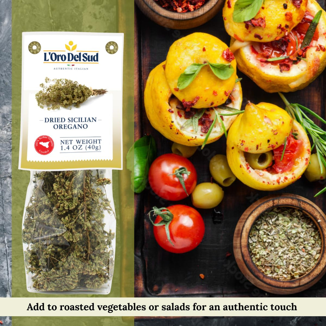 L'Oro Del Sud, Oregano, Dried Sicilian Oregano on the Stem, 1.4 oz. (40 g)