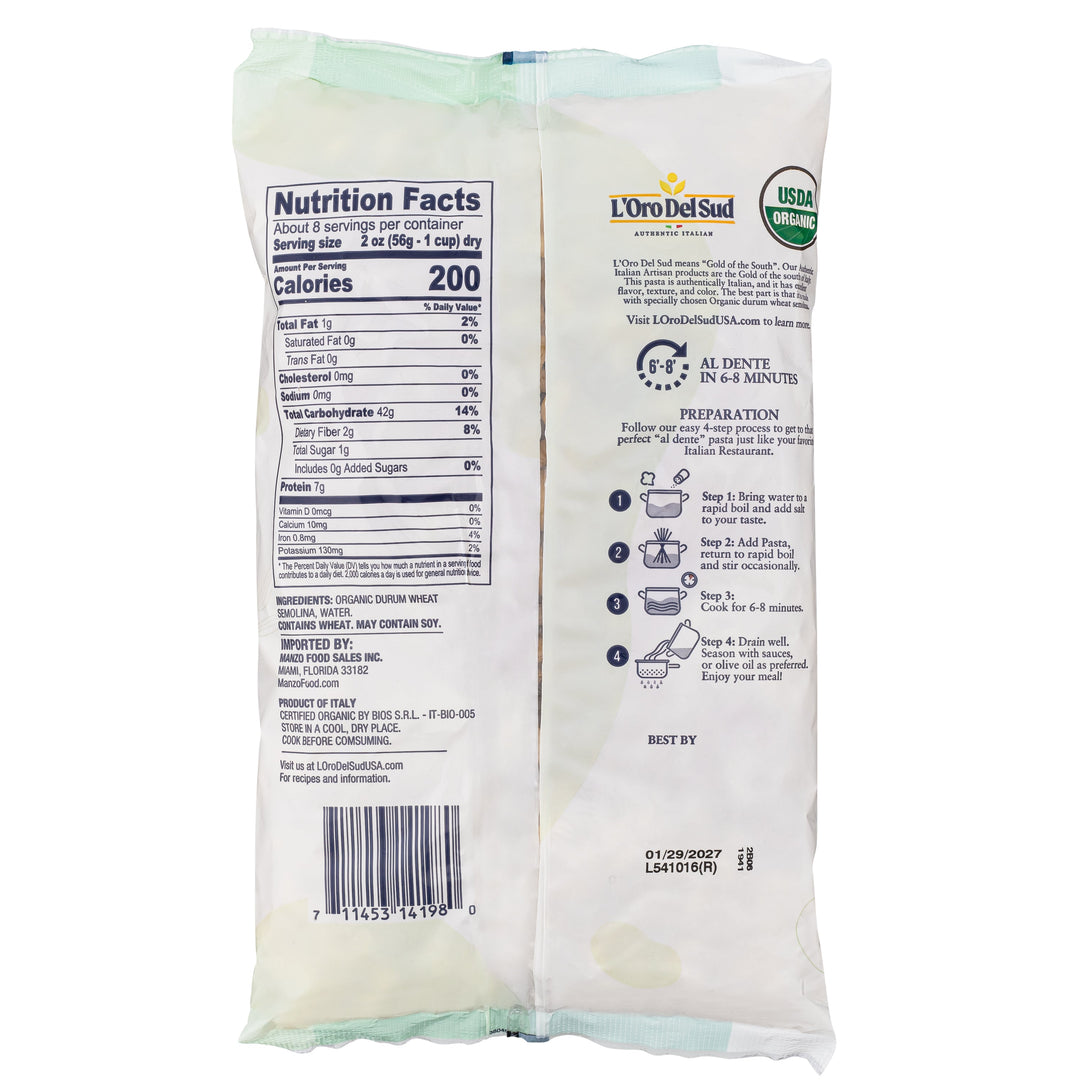 L'Oro Del Sud, Organic Cavatappi Pasta, 20 Pack x 1 lbs.