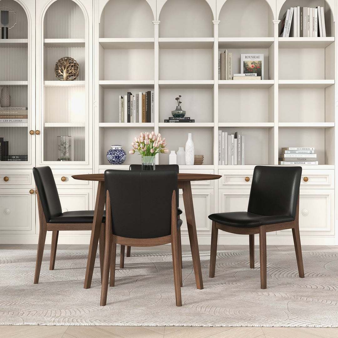 Laura Black PU Solid Wood Dining Chair (Set Of 2) Set View