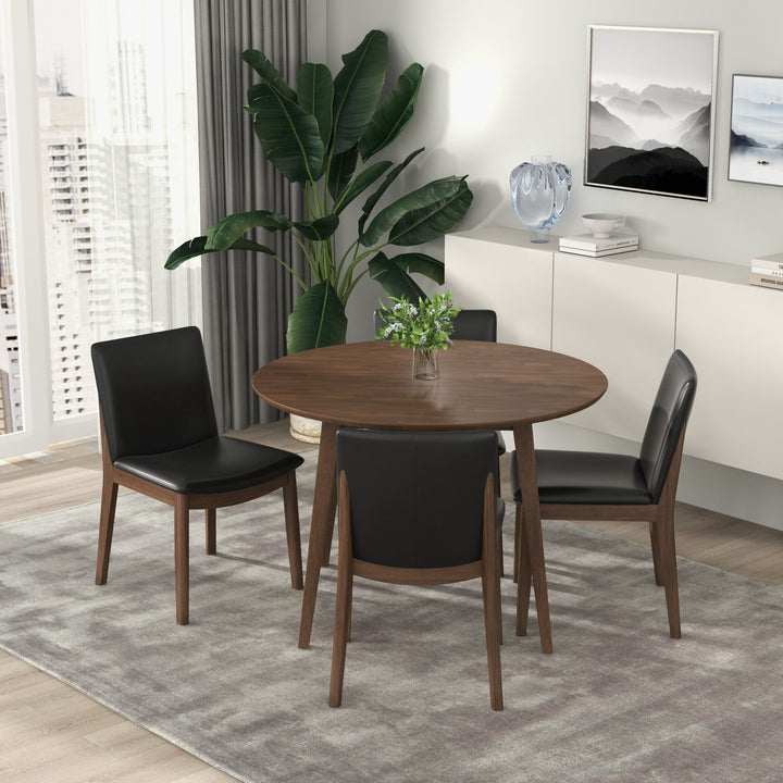 Laura Black PU Solid Wood Dining Chair (Set Of 2) Top Set View