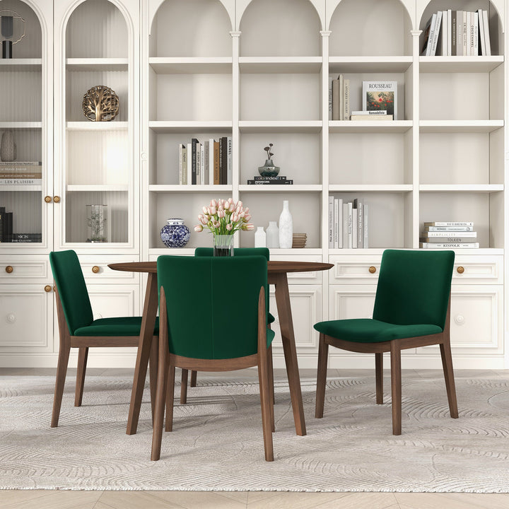 Laura Green Velvet Solid Wood Dining Chair (Set Of 2) With Background