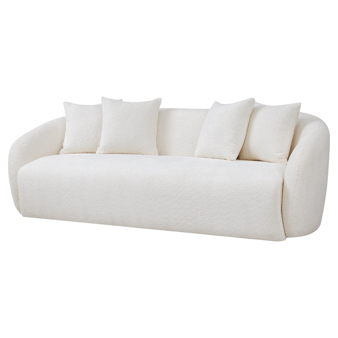 Linden Ivory Boucle Sofa Left Angle View