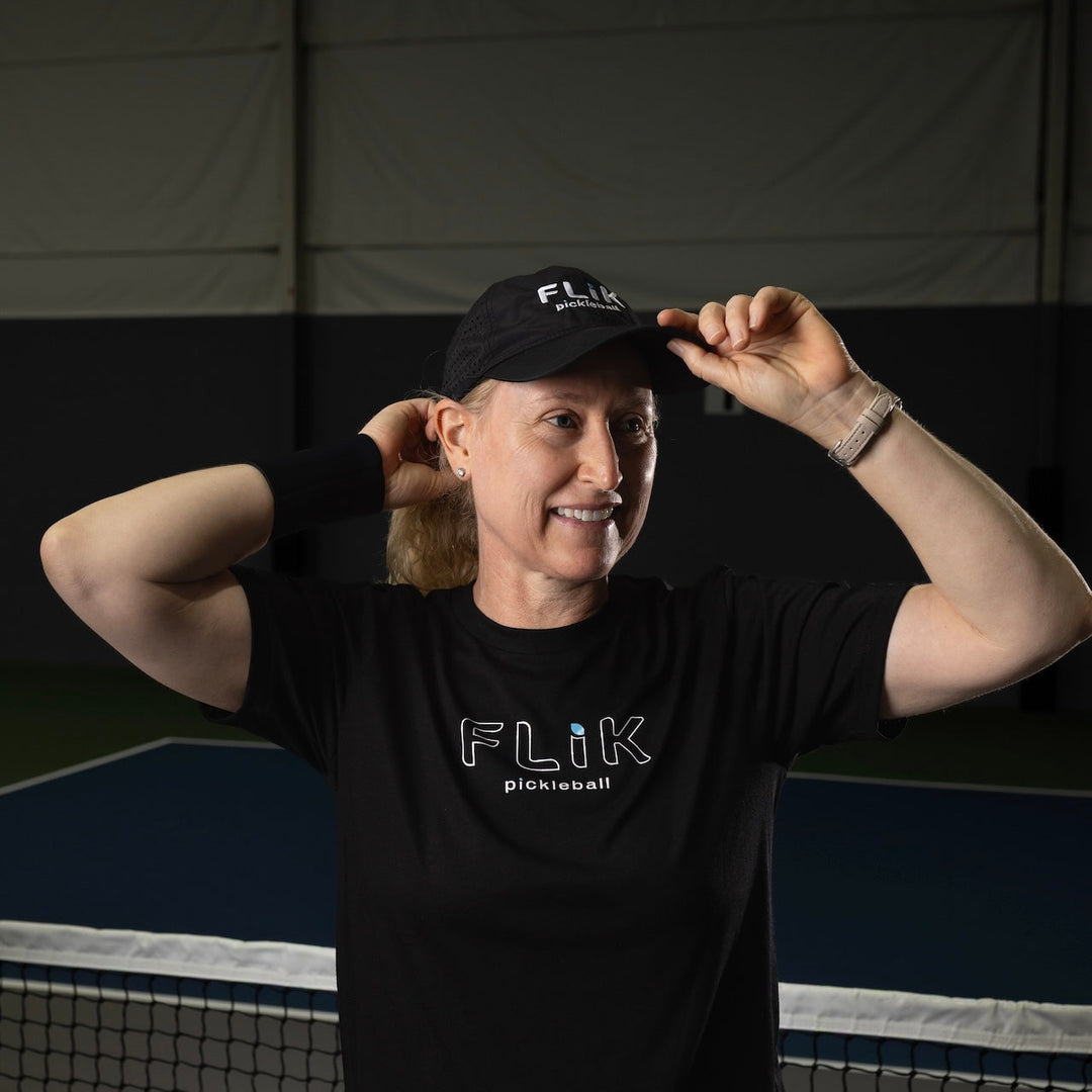 FLiK Pickleball Hat with Woman.