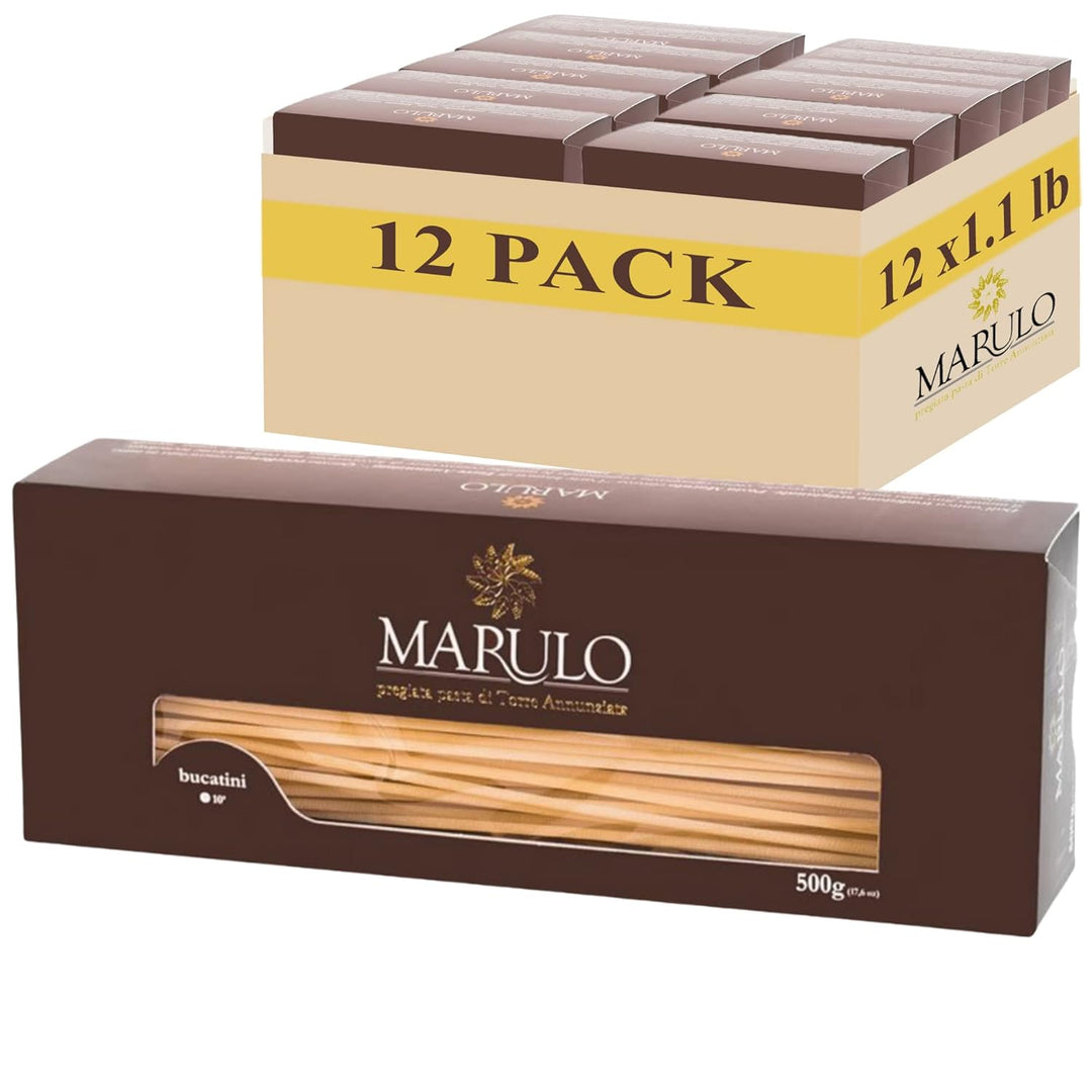 Marulo, Bucatani Pasta, Artisan Bronze Die-Cut Pasta, 12 Pack x 1.1 lbs.