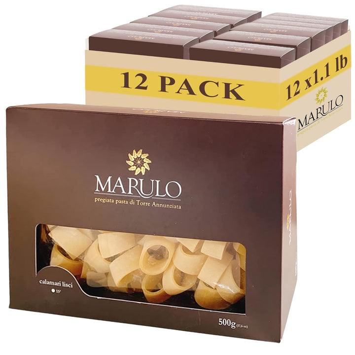 Marulo, Calamarata Pasta, Artisan Bronze Die-Cut Pasta, 12 Pack x 1.1 lbs.
