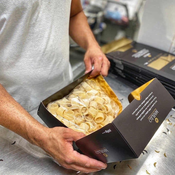 Marulo, Calamarata Pasta, Artisan Bronze Die-Cut Pasta, 12 Pack x 1.1 lbs.