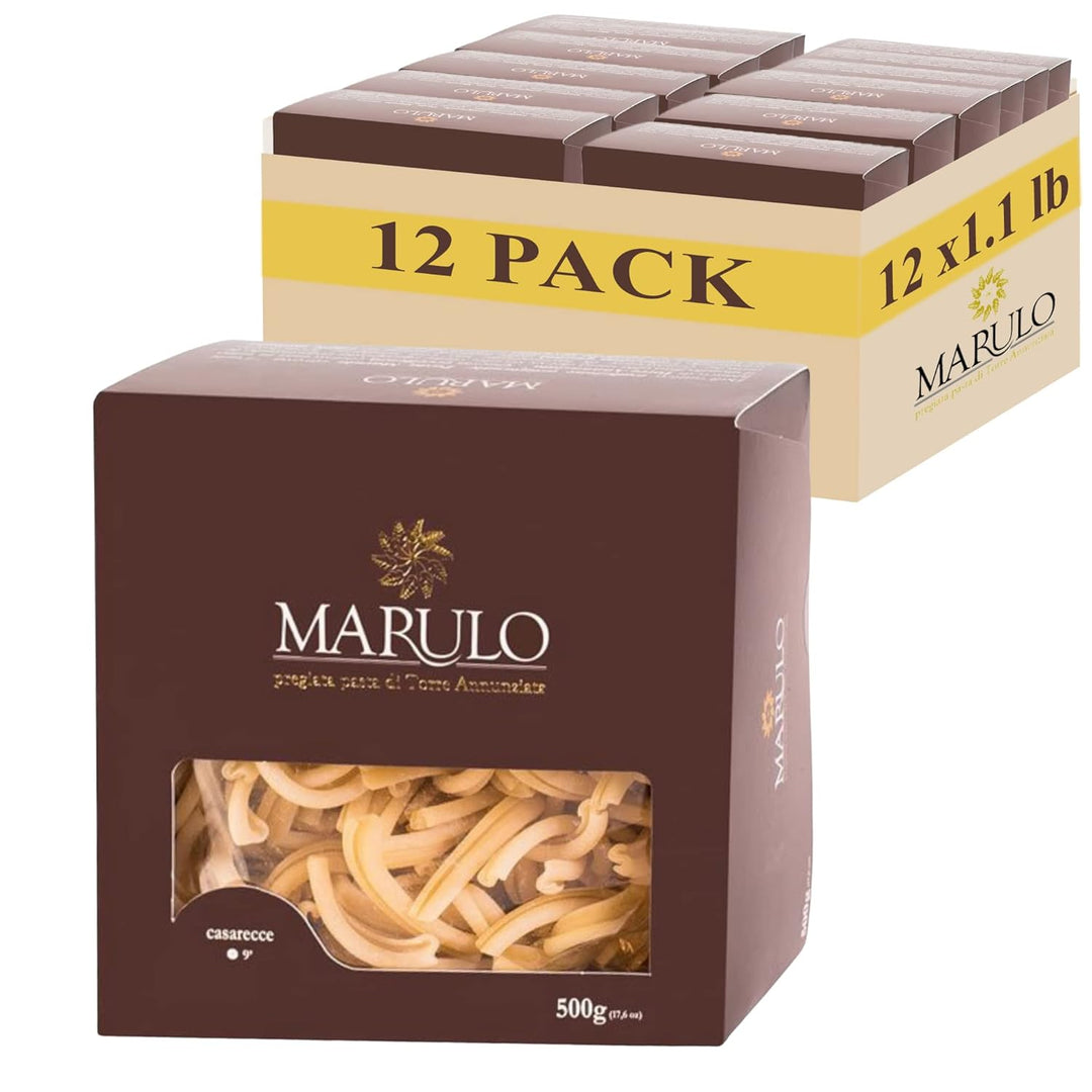 Marulo, Casarecce Pasta, Artisan Bronze Die-Cut Pasta, Pack of 12 x 1.1 lbs.