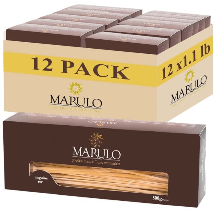 Marulo, Linguine Pasta, Artisan Bronze Die-Cut Pasta, 12 Pack x 1.1 lbs.