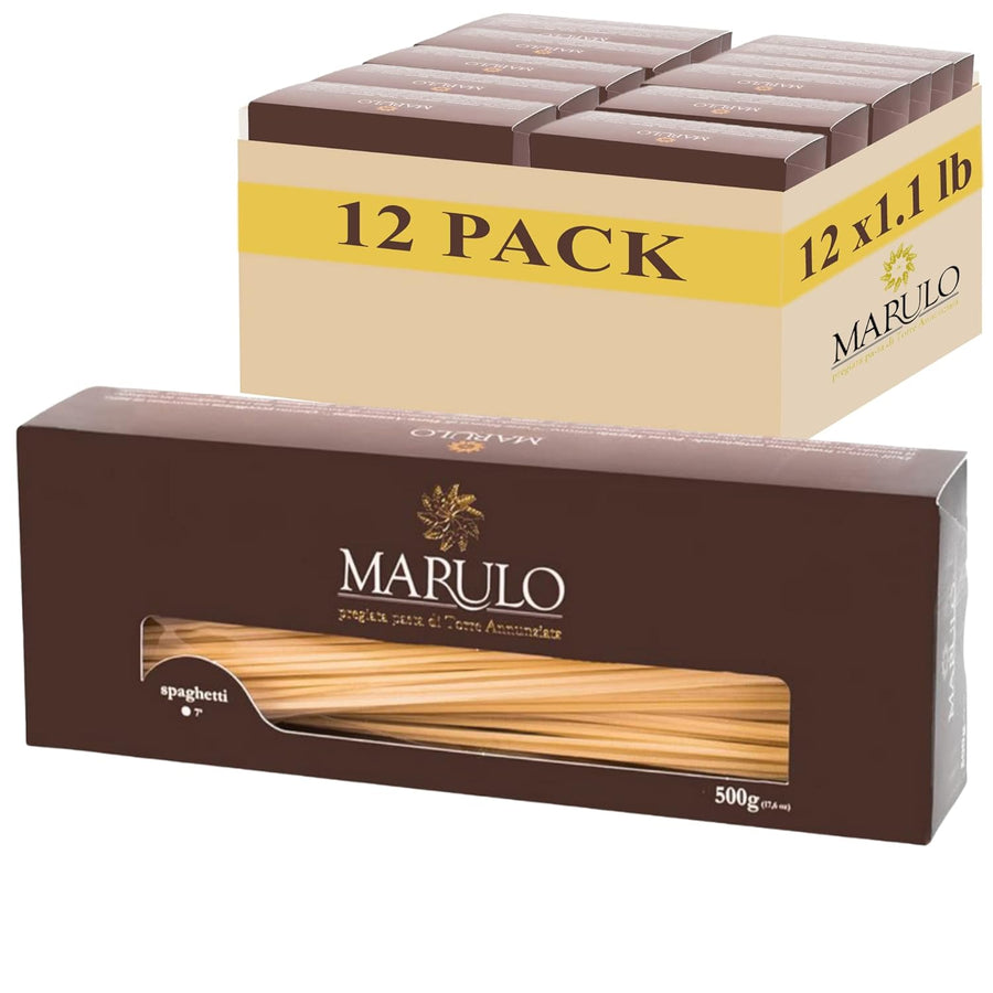 Marulo, Spaghetti Pasta, Artisan Bronze Die-Cut Pasta, 12 Pack x 1.1 lbs.
