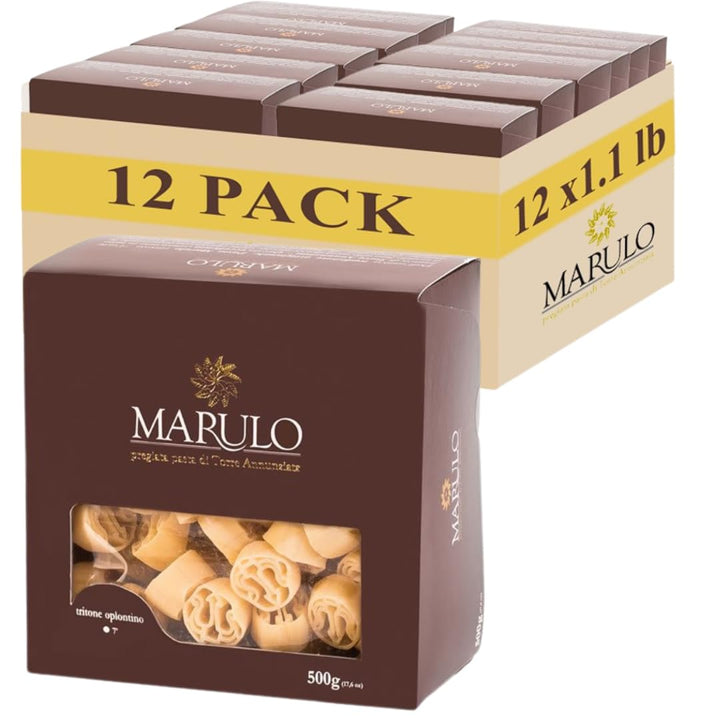 Marulo,Tritone Oplontino Pasta, Artisan Bronze Die-Cut Pasta, 12 Pack x 1.1 lbs.
