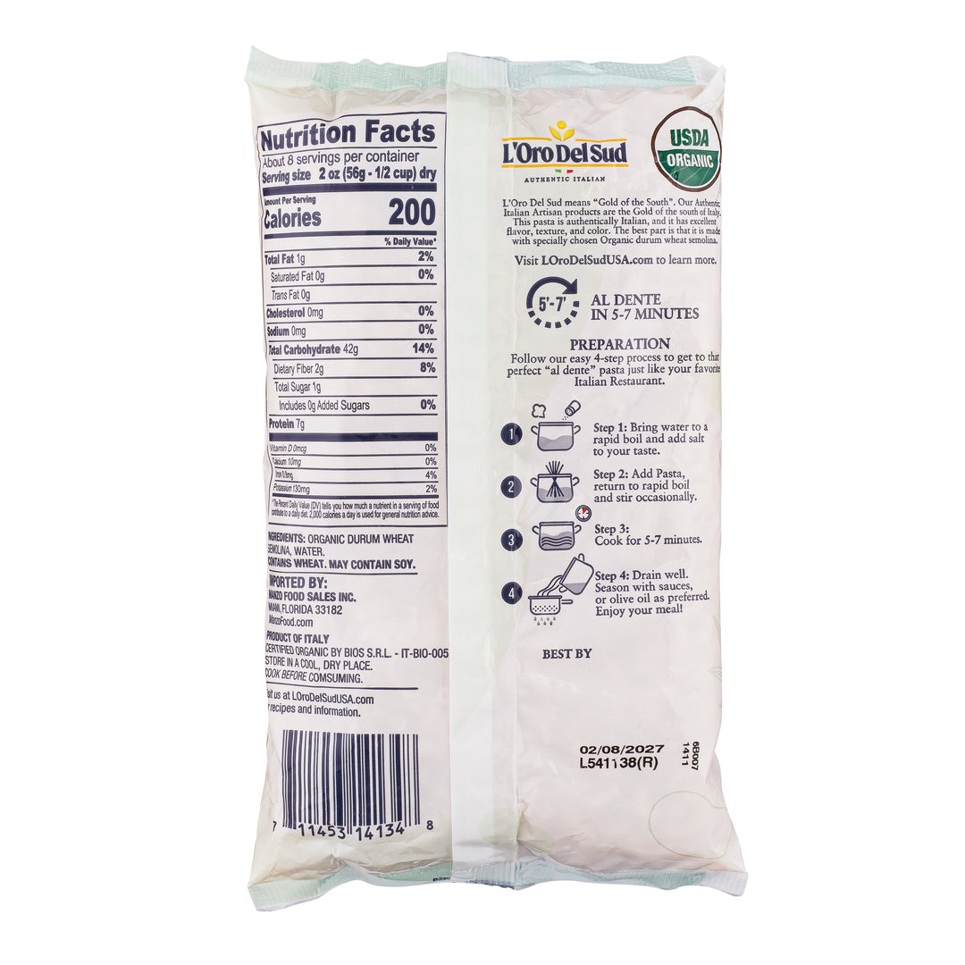 L'Oro Del Sud, Organic Elbows Pasta, 20 Pack x 1 lbs.