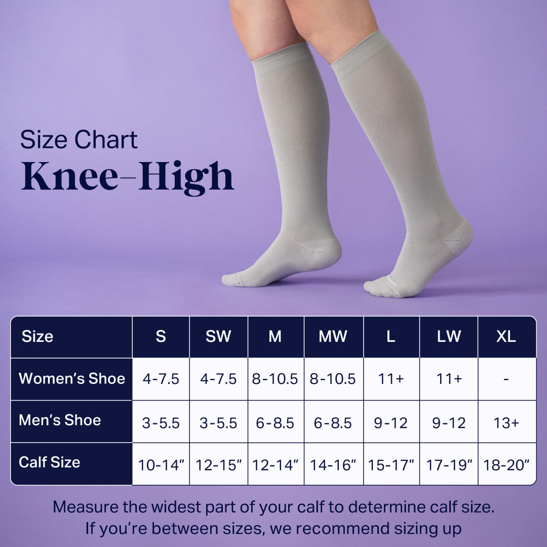 Knee-High Compression Socks – Solid Black