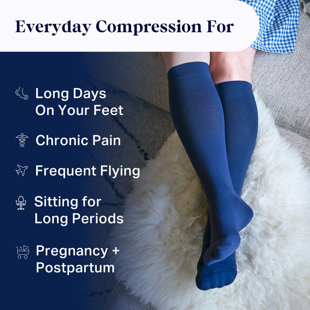 Knee-High Compression Socks – Solid Black