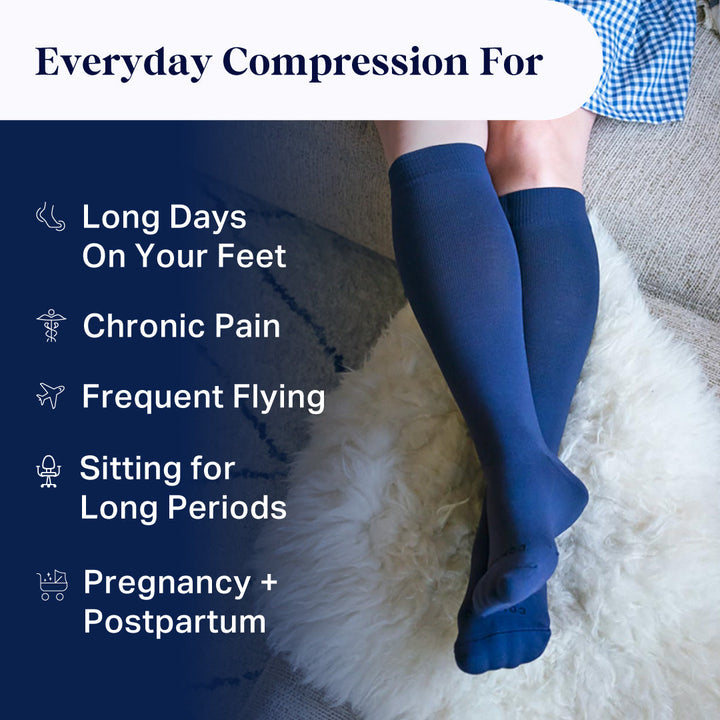 Knee-High Compression Socks – Solid Black