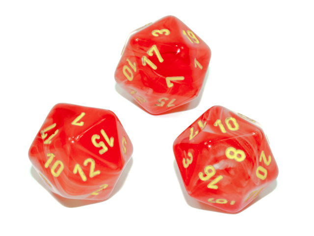 Single d20 Ghostly Glow™ Polyhedral Orange/yellow d20 (Sold per die)