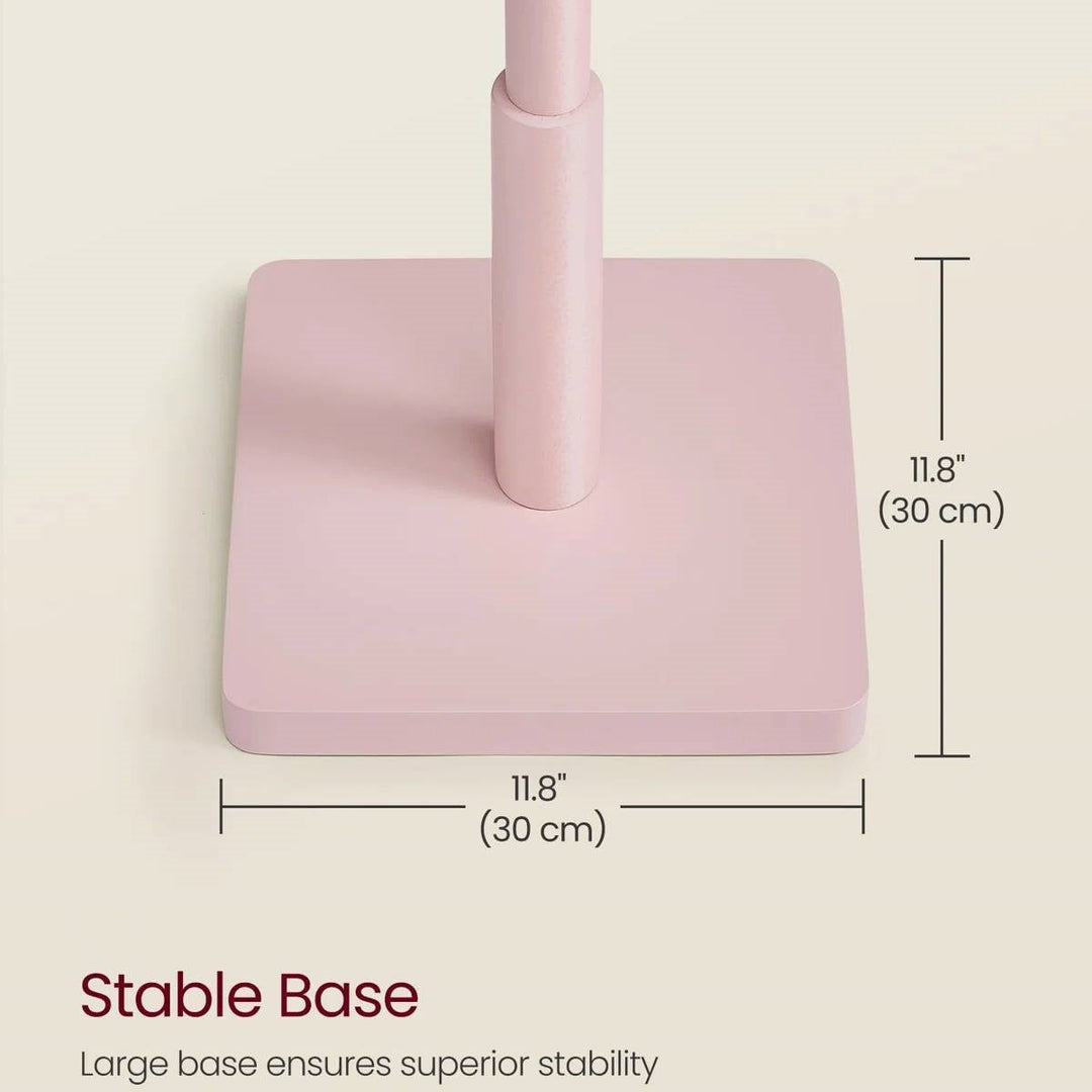 Modern Solid Wood Coat Rack Entryway Hall Tree Hat Stand in Pink