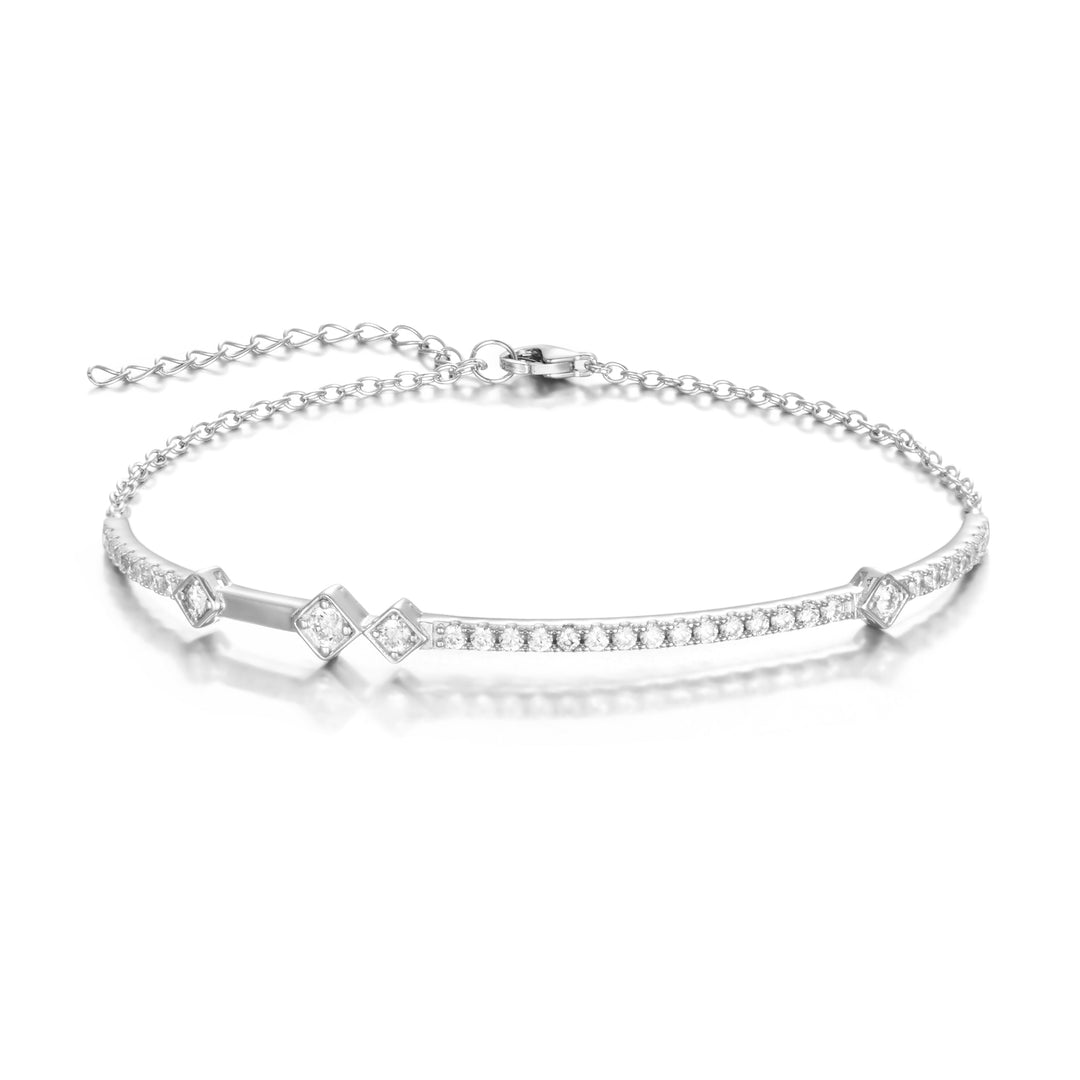 Starlette's Pegasus Bracelet in Silver - Unique Half Cuff and Half Chain Design