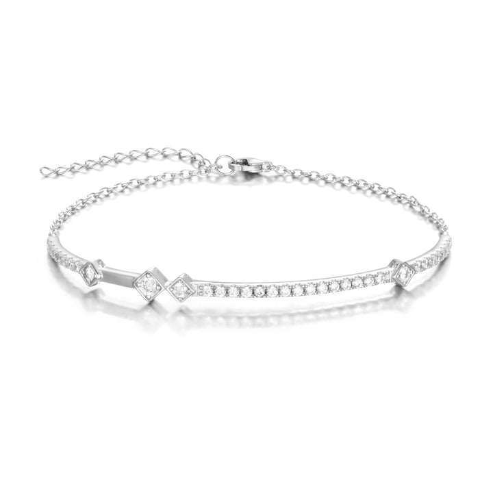 Starlette's Pegasus Bracelet in Silver - Unique Half Cuff and Half Chain Design
