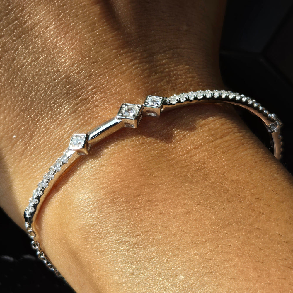Starlette's Pegasus Bracelet in Silver - Unique Half Cuff and Half Chain Design