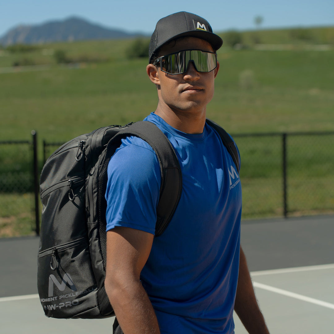 MW-PRO Bag Travel Bag Black and Silver Being Worn.