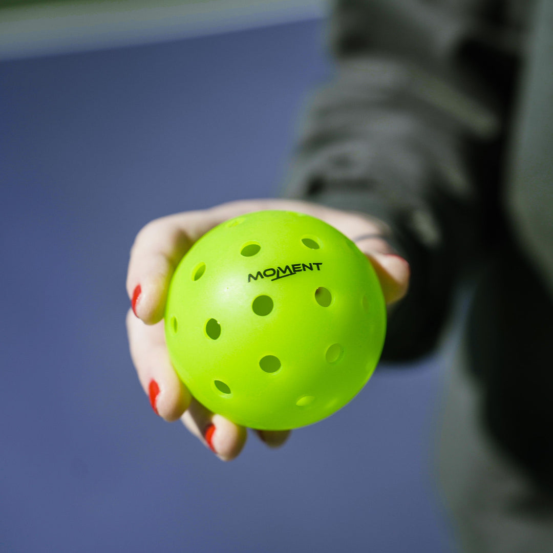 Moment SF1 -Comp Performance Pickleballs for True Gameplay 12 Balls Zoomed In.