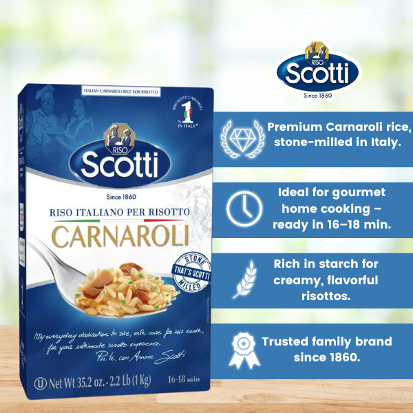 Riso Scotti, Carnaroli Rice Box, 2.2 lbs. (1 kg)