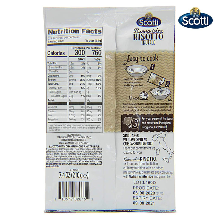 Riso Scotti Buona Idea Ready Risotto 15 Minute (Truffle) – 7.4 oz. (2 Servings)