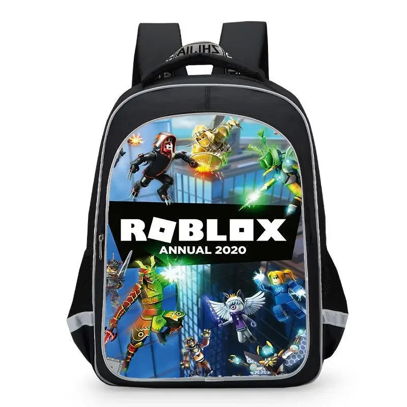 Backpack with Roblox Annual 2020 design on a white background.