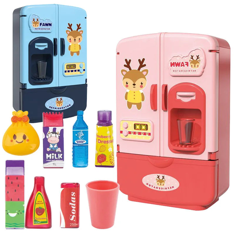 Mini Toy Fridge Pretend Play Kitchen Refrigerator for Kids