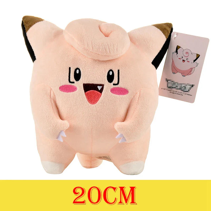 Plush toy with a tag on a white background.