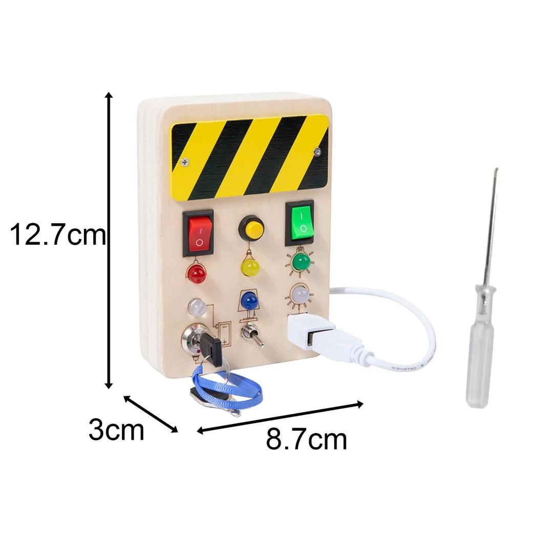 Control panel with buttons and measurements on a white background.