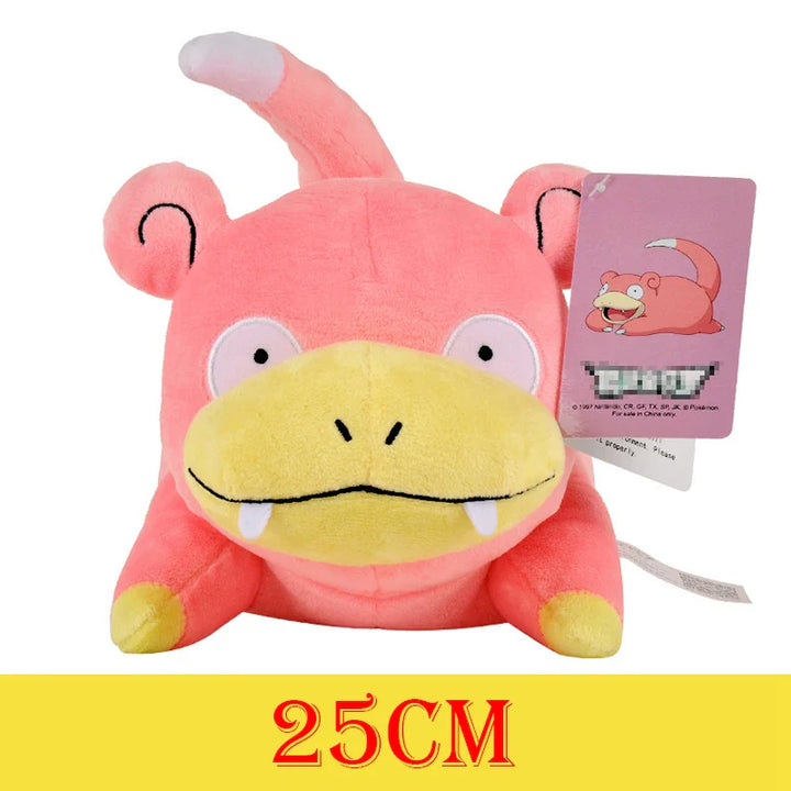 Plush toy with a tag on a white background.