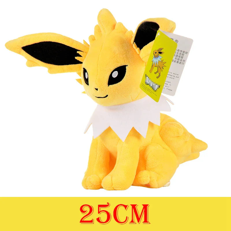 Plush toy with a tag on a white background.