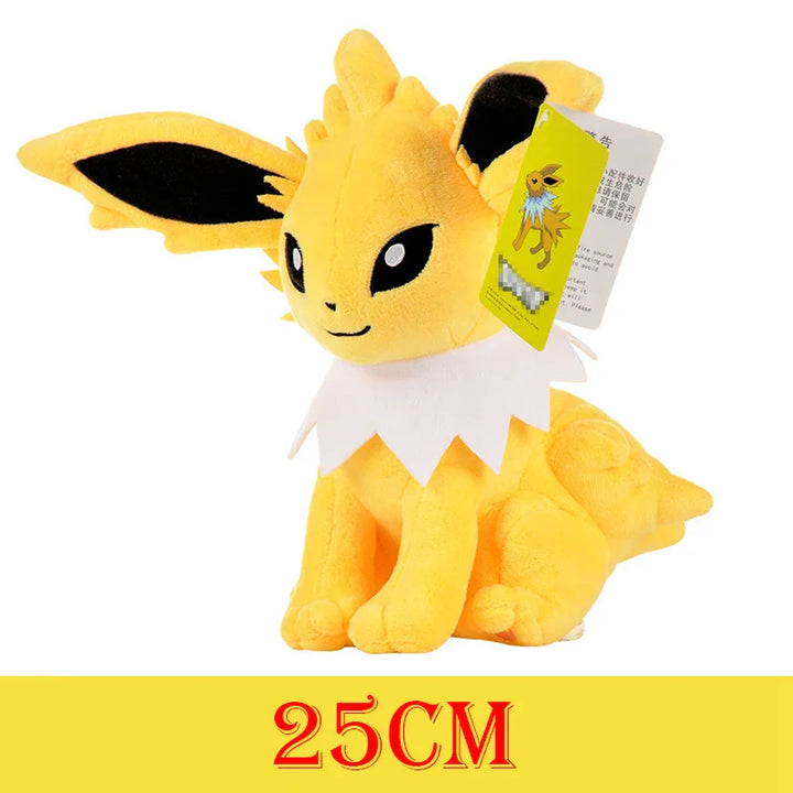 Plush toy with a tag on a white background.