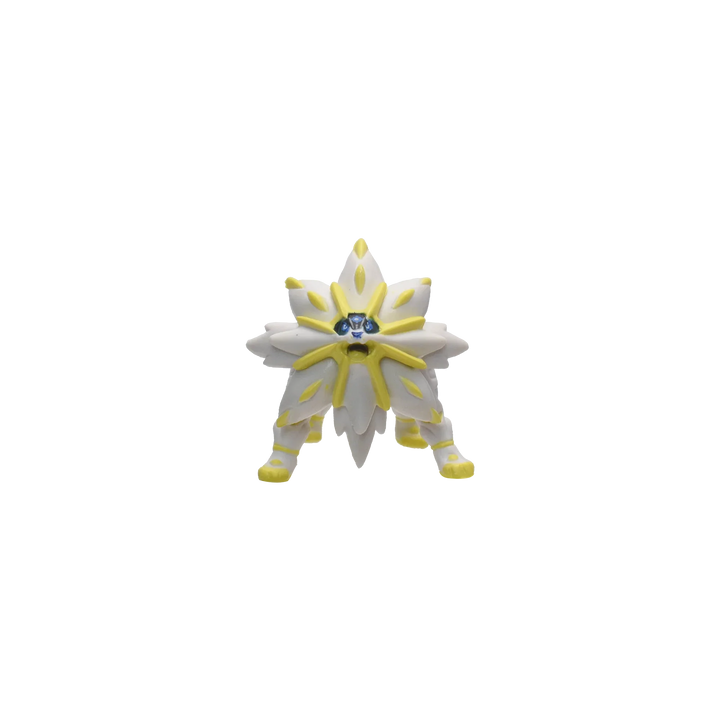 Toy figure of a character with a star-like design on a white background.
