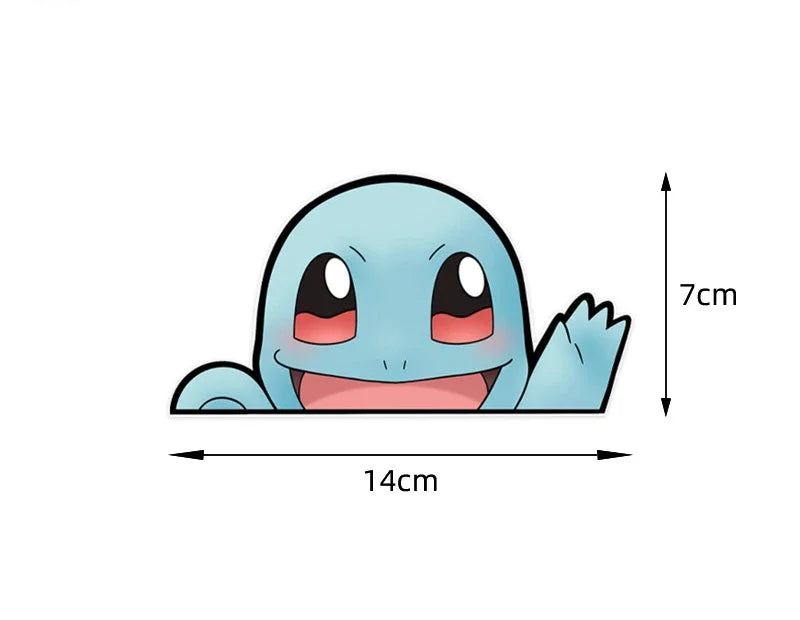 Illustration of a blue creature with measurements on a white background.