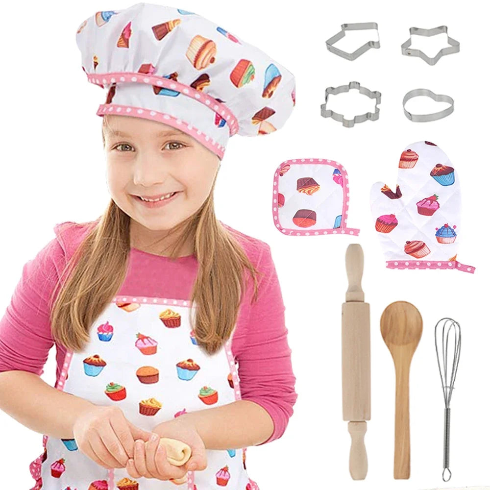 Kids Chef Costume Baking Play Set Pretend Cooking Toys