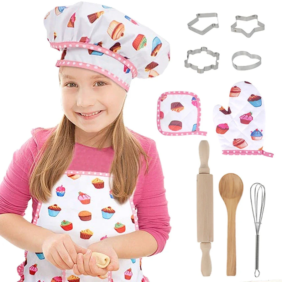 Kids Chef Costume Baking Play Set Pretend Cooking Toys