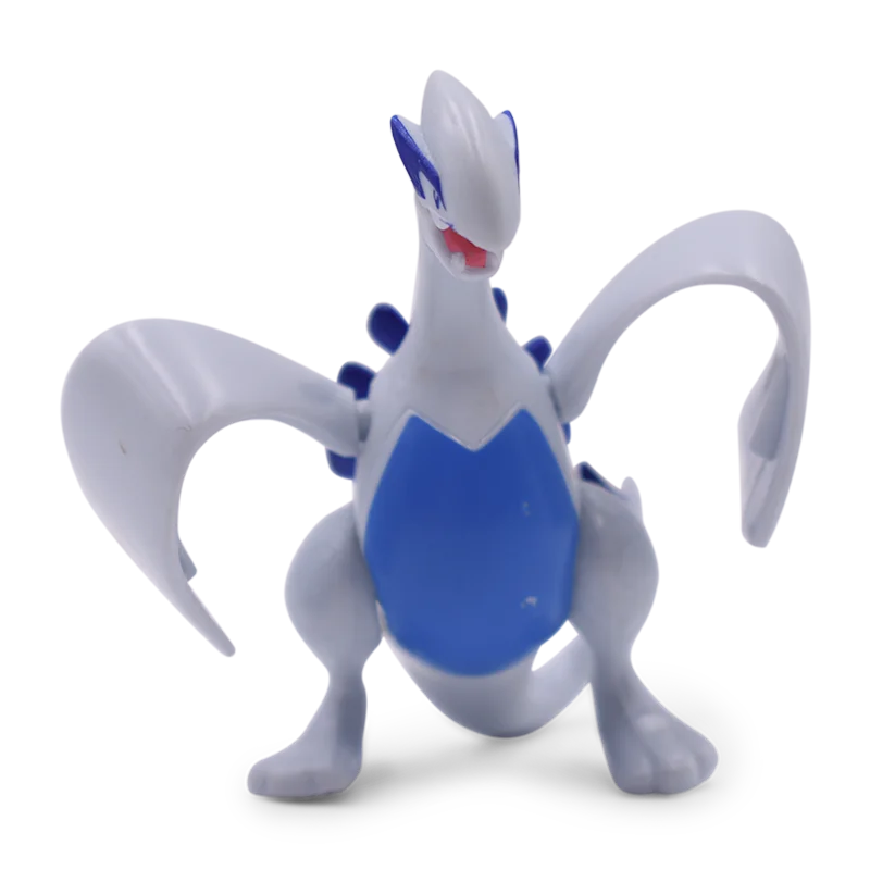 Pokémon figure of a blue and gray creature on a white background.