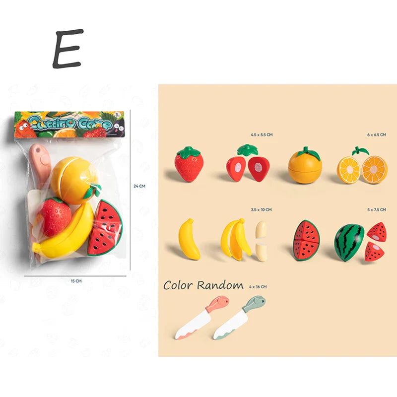 Kids Pretend Play Kitchen Set – Simulation Fruits and Vegetables Toys